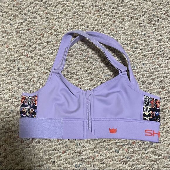 SHEFIT Barbeline London Volition Flex Sport Bra Purple Animal Print Size XS - Picture 3 of 8